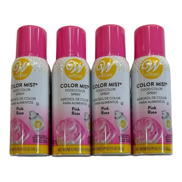 Lot (4) Wilton Color Mist PINK Food Color Spray 1.5 oz Cupcakes Cake SEA… - Picture 4 of 4